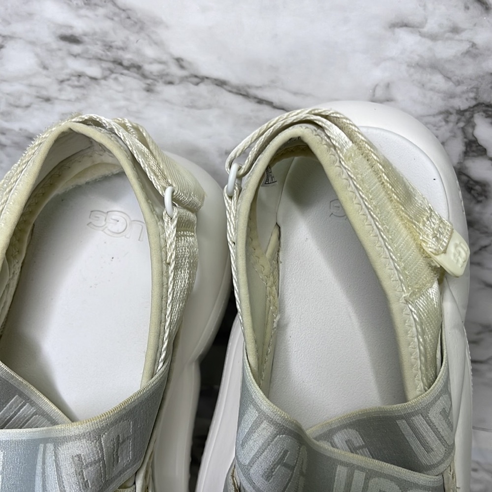 Ugg La Cloud Slingback Runner White Platform Sand… - image 8